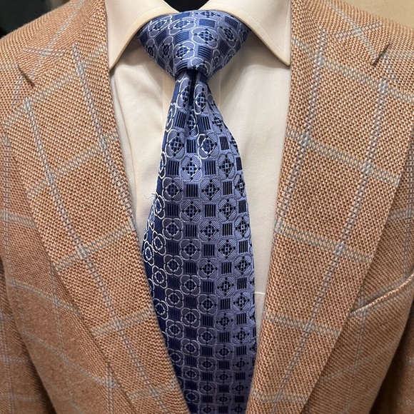 Custom Bespoke 100% Cashmere Windowpane Sport Coat Blazer Jacket Tan Men 42S - Picture 10 of 15